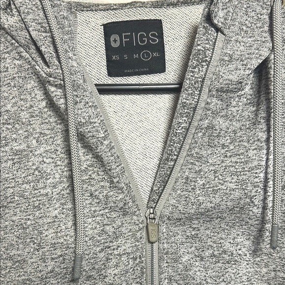 FIGS Scrubs Mens Gray Full Zip Hoodie Heathcare Doctor Nurse Healthcare Large - Picture 3 of 5